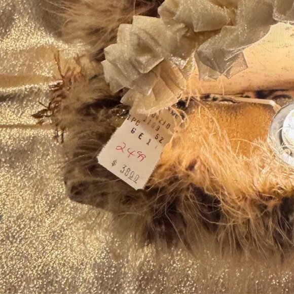 Leopard Fabric Purse Lamp / Night Light with Feathers - NEW - Picture 9 of 12